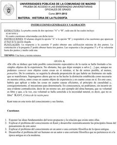 EXAMEN DE SELECTIVIDAD FILOSOFIA RESUELTOS examen de selectividad filosofia resueltos: